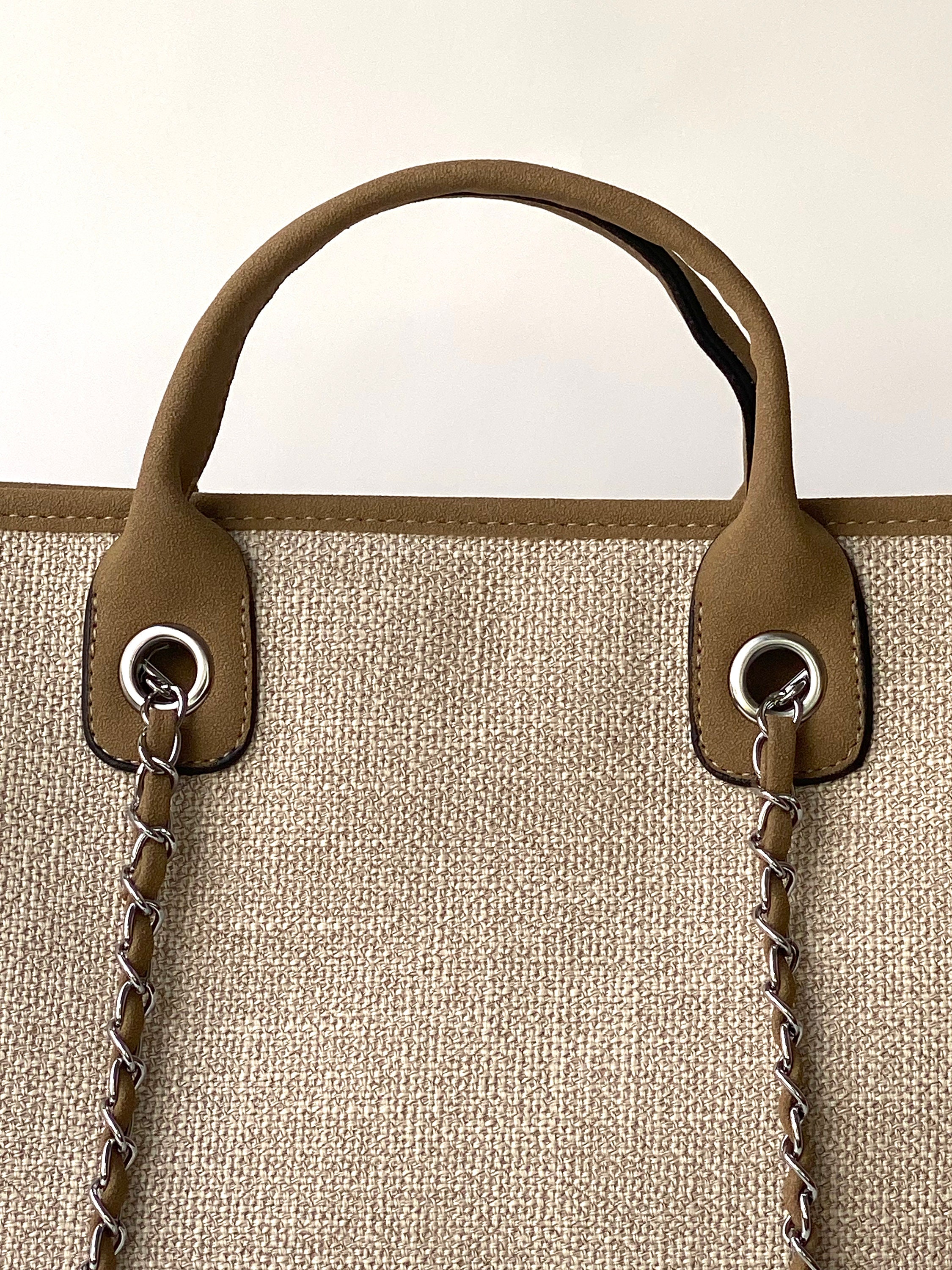 Classic Canvas Tote Bag Beige Neverfull Bag Designer Etsy