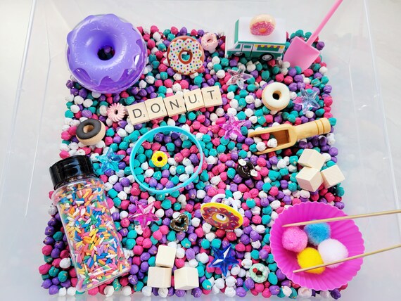 Donut Sensory Bin, Birthday Gift for 6 Year Old Girl, Sensory Bin for 3  Year Old, Toddler Girl Sensory Kit, Donut Gift, Donut Birthday Party 