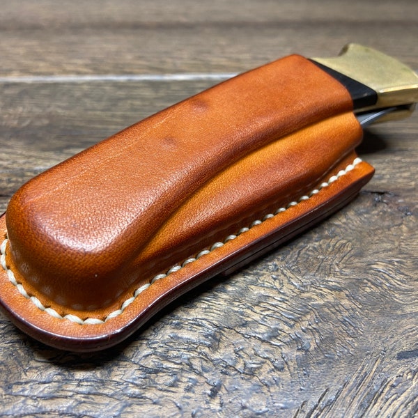 Horizontal Leather Sheath for Buck 110 Folding Knife (No Flap)
