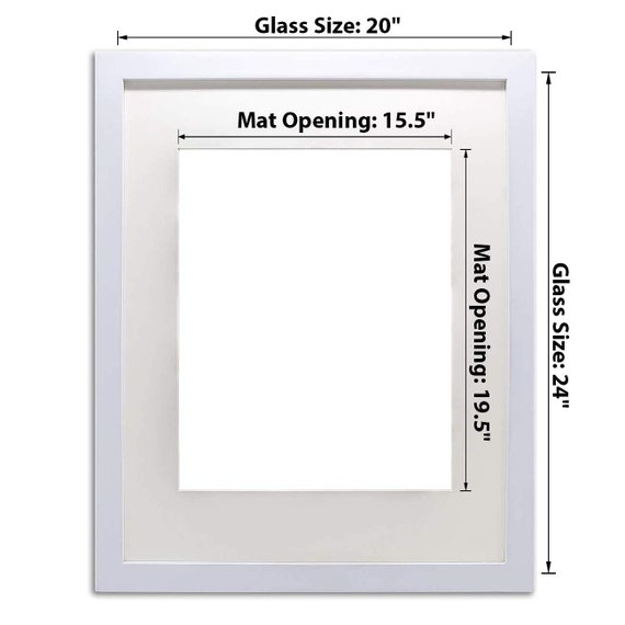 11x14 Mat for 16x20 Frame Smooth White Color