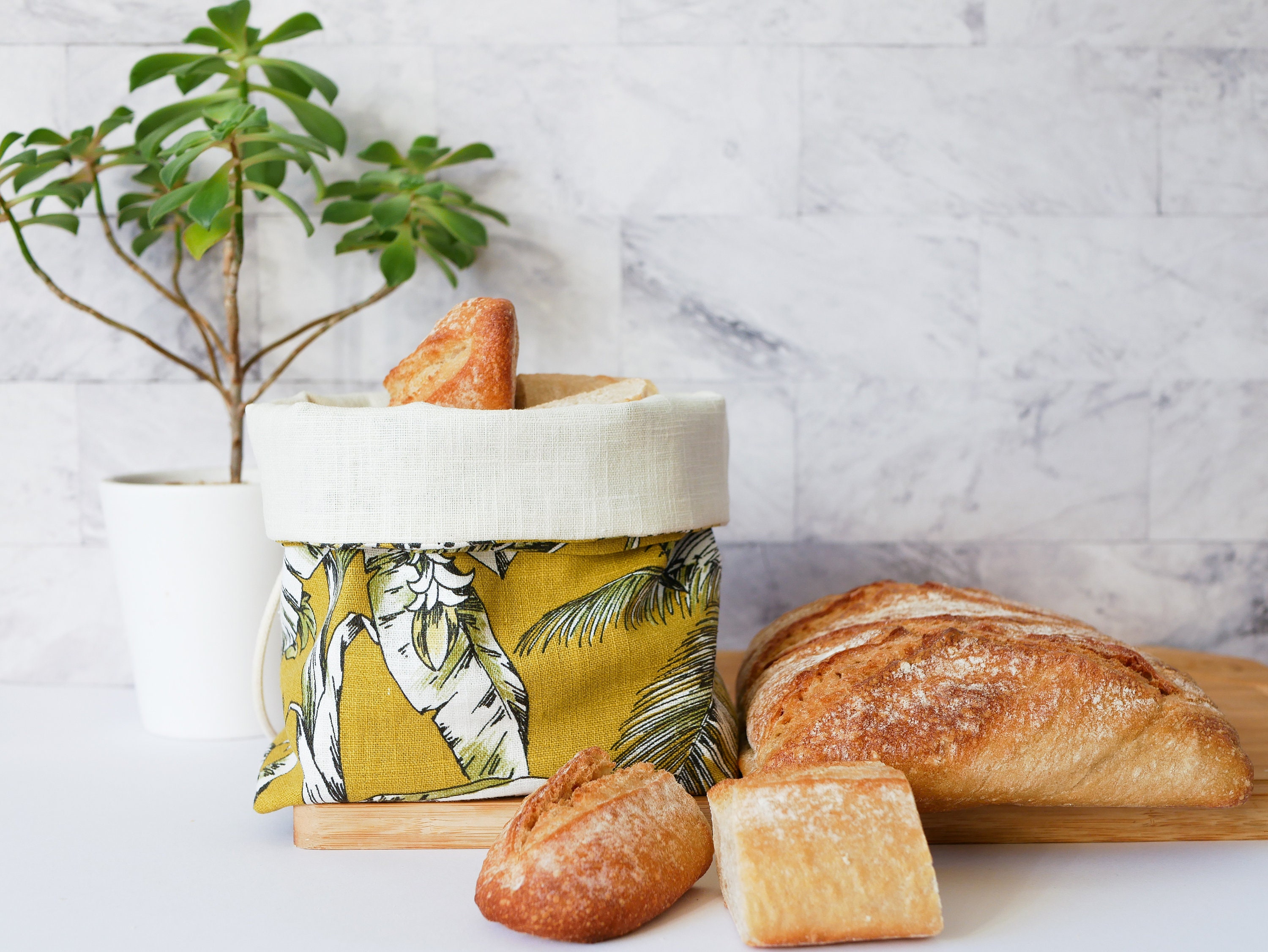 Sac à pain réutilisable corbeille à pain rangement cuisine | Etsy