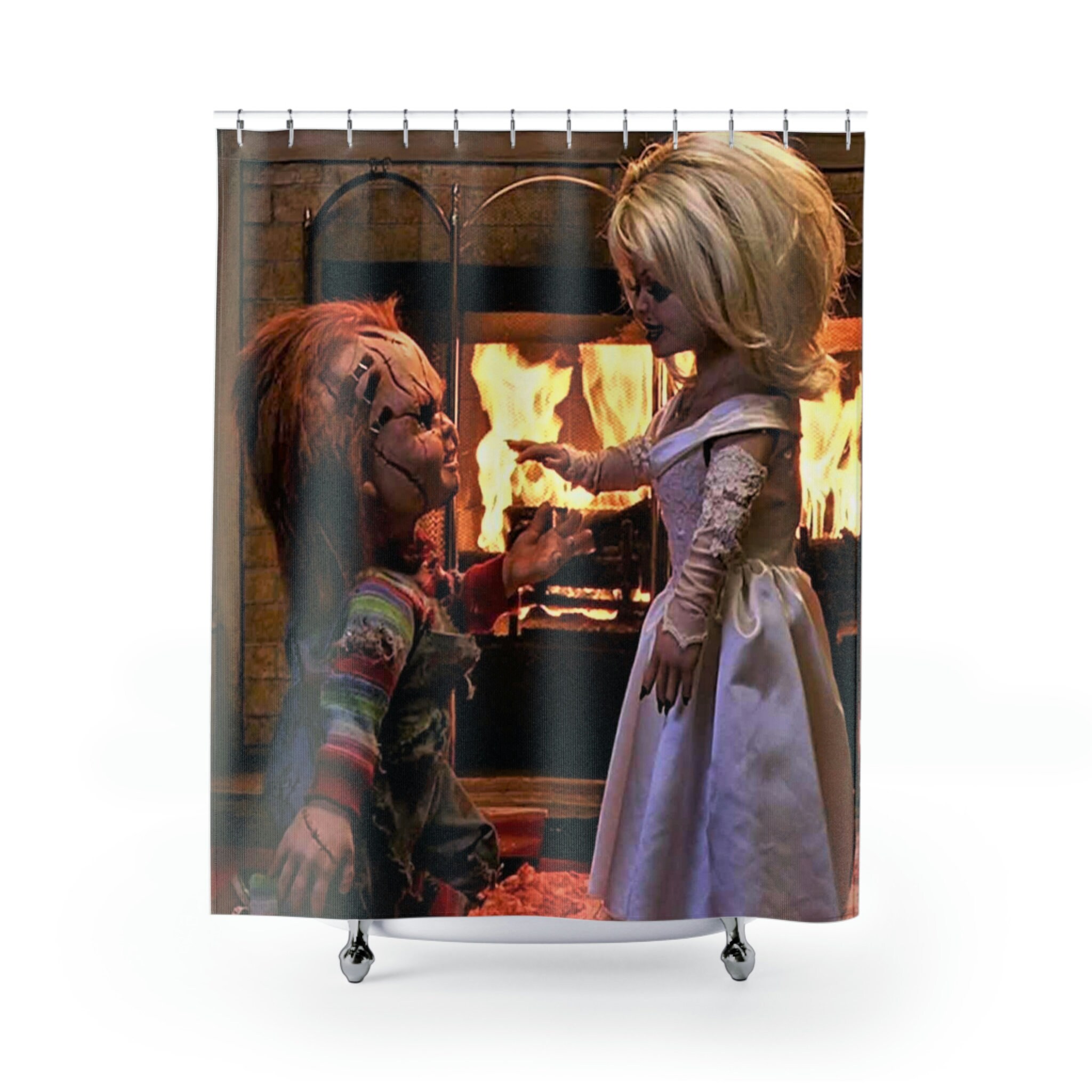 Bride of Chucky Shower Curtains, Halloween Bathroom Decor, Tiffany