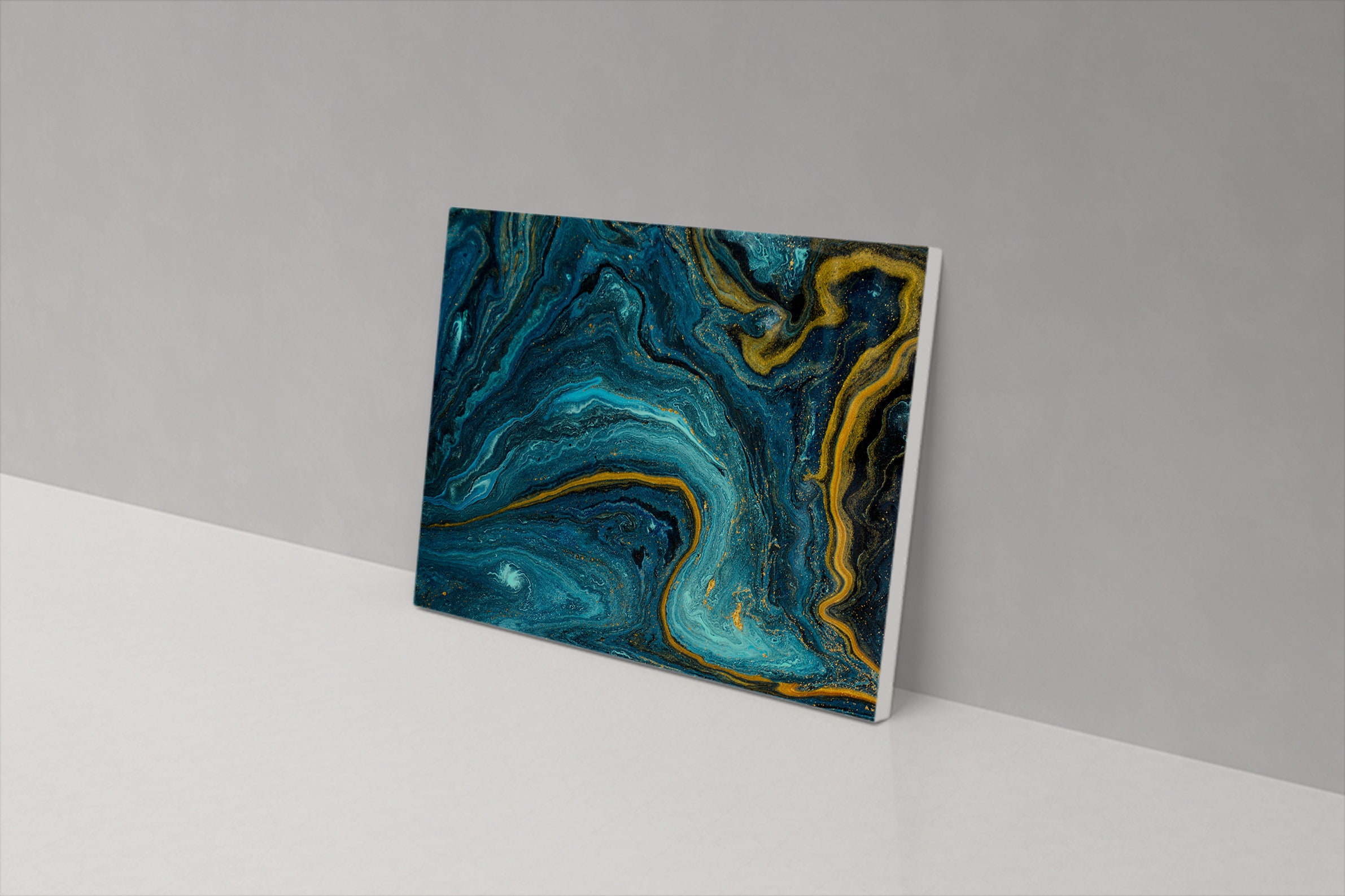 Abstract Blue Wall Art Decor Canvas Wall Art | Etsy