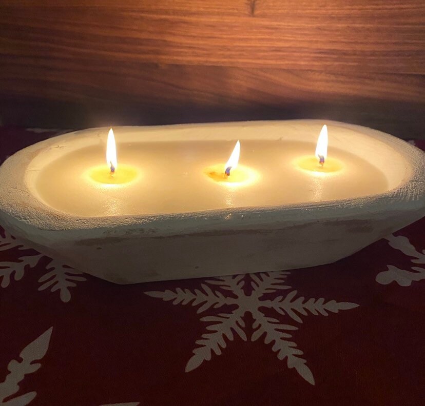 Dough Bowl Candle Rustic Dough Bowl Soy Candle Decorative Etsy