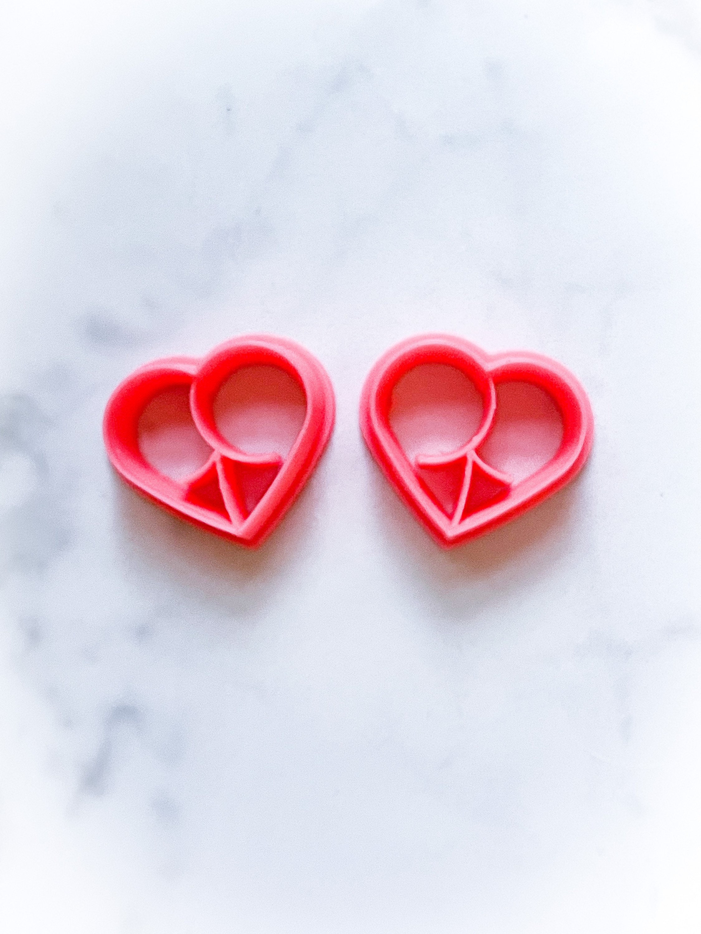 Peach Butt Heart Shape Polymer Clay Cutters Set Valentines Day Clay Cutters  Cute Stud Earring Cutters Clay Tools Jewelry Making 