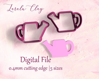 Watering Can Clay Cutter STL | STL Digital File | 5 Sizes | Cookie cutters | Polymer Clay Earrings | Laralu Clay STL