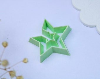 Stern-Clay-Clay-Clay | Ohrringe aus Fimo | Metallton | Lufttrocknende Tonausstecher