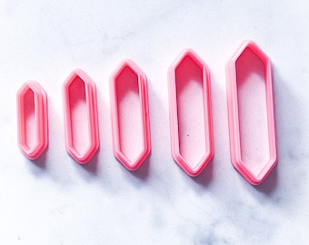 Diamond Drop Polymer Clay Cutter | Long pointy rectangle | Cookie cutter | Laralu Clay | Metal clay air dry clay