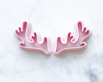 Geweih Fimo Ausstecher | Rentier-Geweih Weihnachten Ausstechformen | Laralu Ton | Metal clay lufttrocknender Ton | Elch Hirsch