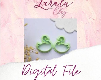 Swan Polymer Clay Cutter File | STL Digital File | 2 Sizes | Cookie cutters | Polymer Clay Earrings  | Laralu Clay