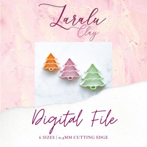 File di taglio in argilla polimerica a forma di albero di Natale a strati / File digitale STL / 6 misure / Tagliabiscotti / Orecchini in argilla polimerica / Argilla Laralu