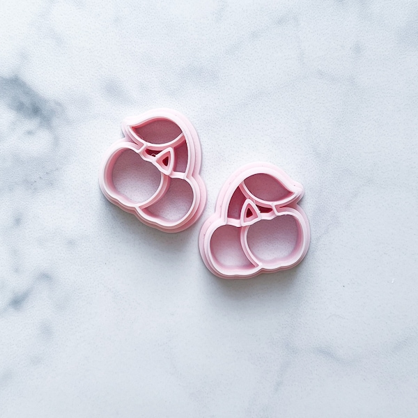 Cortador de arcilla polimérica de cerezas / Cortadores de galletas de cerezas / Pendientes de arcilla polimérica / Cortadores de arcilla de secado al aire de metal para glaseado de fondant