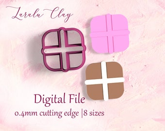 Hot Cross Bun Cutter STL | Digital STL File | 8 Sizes | Easter Cookie cutters | Polymer Clay Earrings | Laralu Clay STL