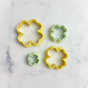 Emporte-pièce en pâte polymère trèfle à quatre feuilles | Boucles d'oreilles en argile polymère trèfle porte-bonheur | couronnement | Coupe-trèfle irlandais pour la Saint-Patrick