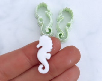 Seahorse Polymer Clay Cutter | Sea Horse Cutter | Summer Polymer Clay Earrings | Beach Sea Cookie cutters | Metal air dry silver