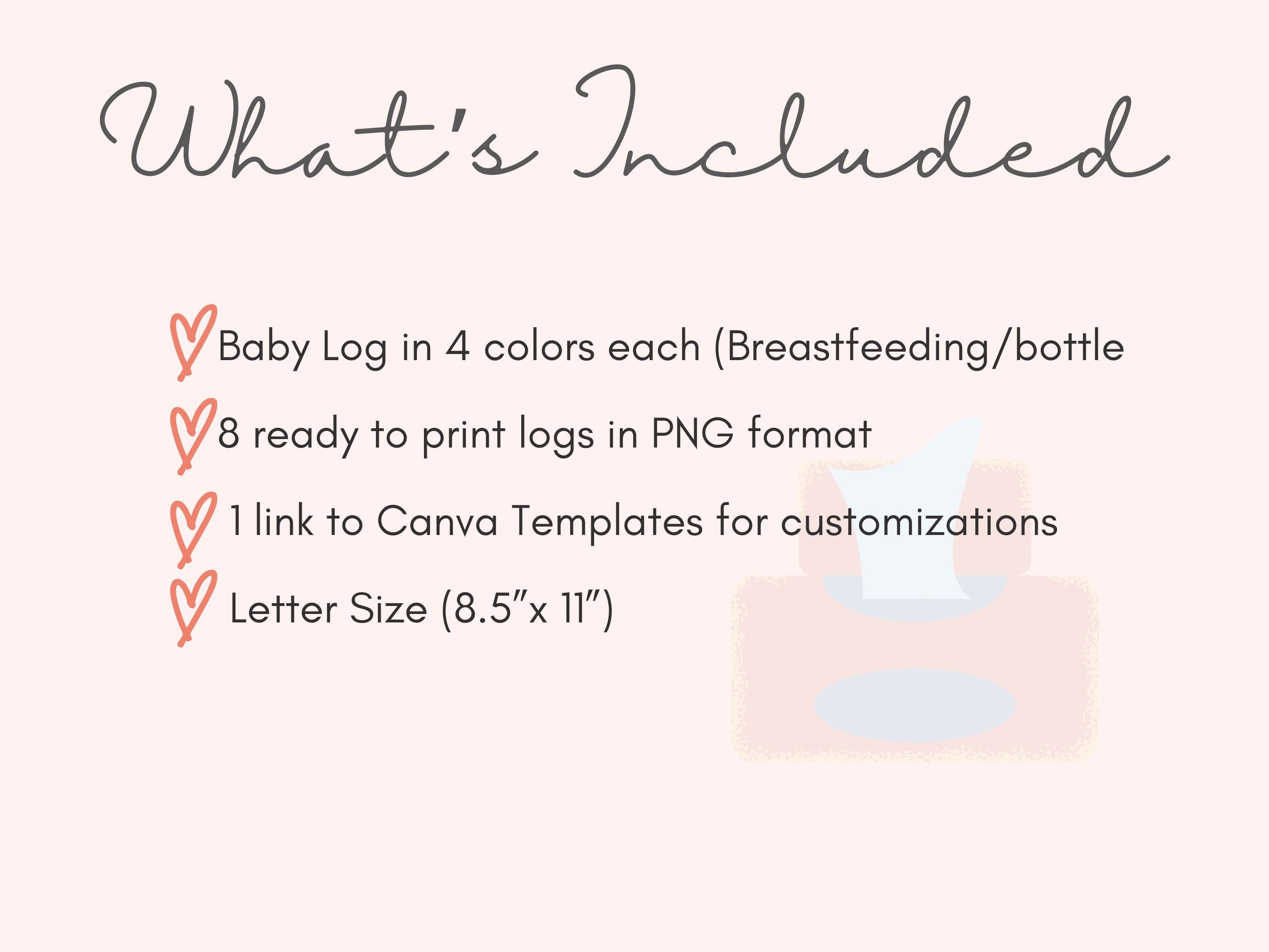 Printable Baby Log Breastfeeding Baby Log Bottle Feeding Formula Bundle