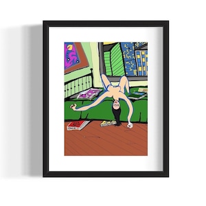 She Spent Every Dime on Taschen Art Books limited edition original art print on sustainable eco paper, easy to frame art
