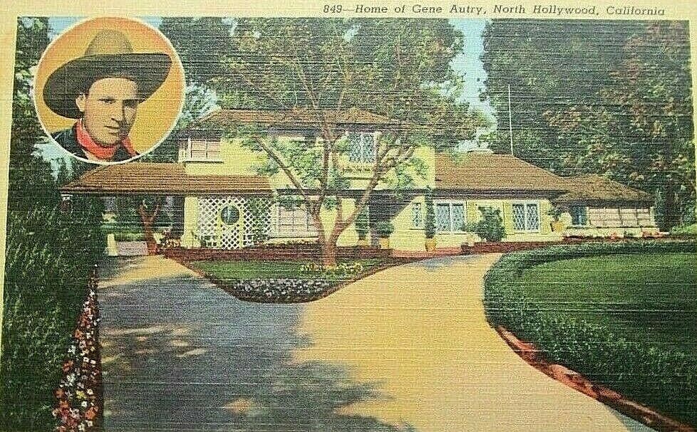 Gene Autry Vintage Postcard Home in North Hollywood Calif 1949 Etsy