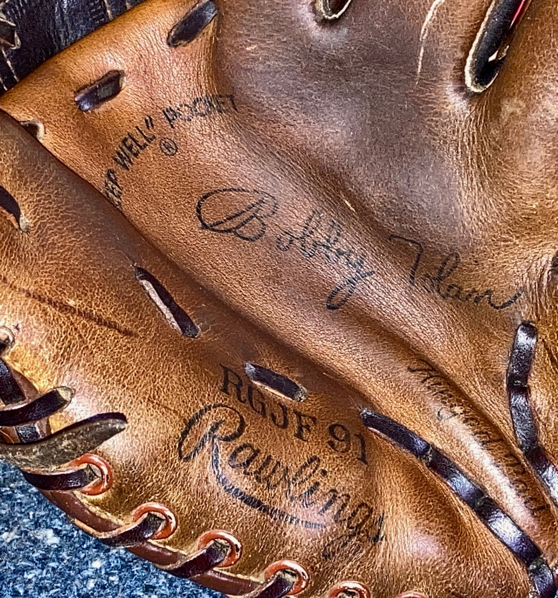 Old Baseball Glove Rawlings Baseball Glove Bobby Tolan Etsy