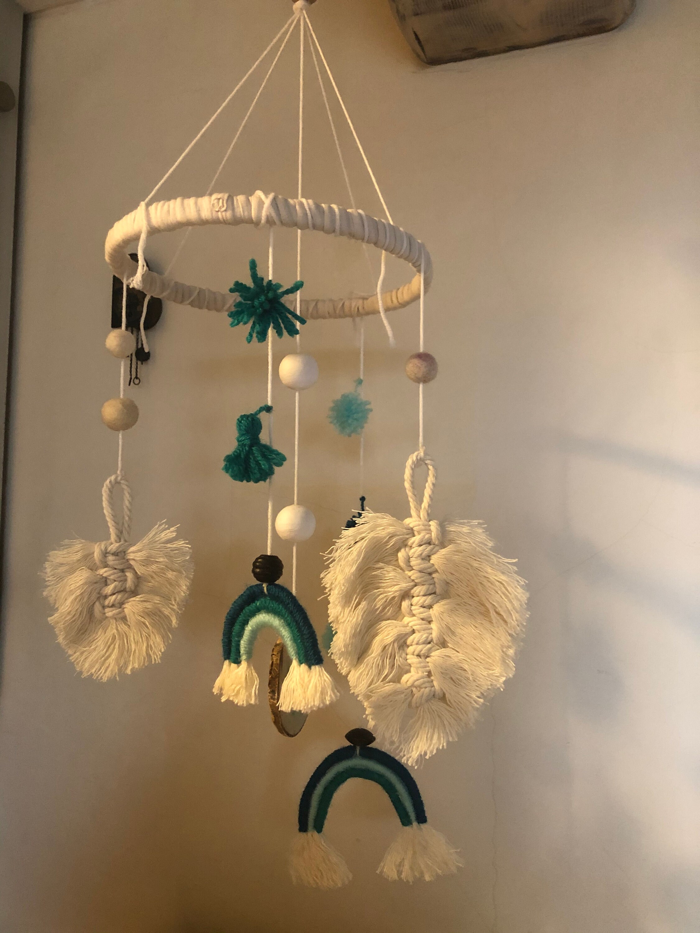 Macramè baby mobile Nursery boho decor Etsy