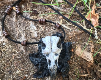 Raven Skull Voodoo Necklace