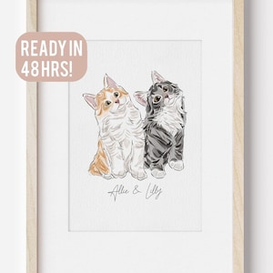 Aquarel kattenportret, kattenportret van foto, kattenliefhebber cadeau, kat herdenkingscadeau, Valentijnsdag, kat schilderij, handgeschilderd