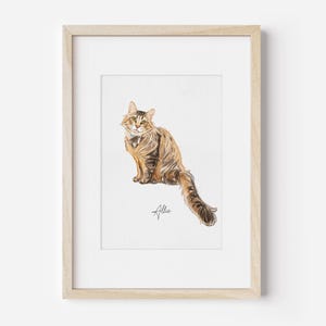 Watercolor Cat Portrait, Cat Portrait From Photo, Cat Lover Gift, Cat Memorial Gift, Valentines Day, Cat Painting, Hand Painted