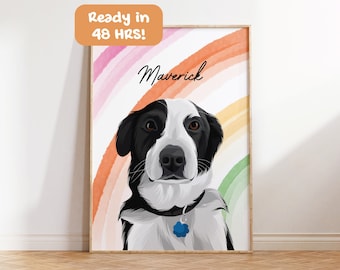 Custom Pet Art, Custom Pet Portrait, Dog Portraits from Photos, Pet Painting, Puppy Drawing, Custom Cat Portrait, Dog Memorial Gift, Pet Art