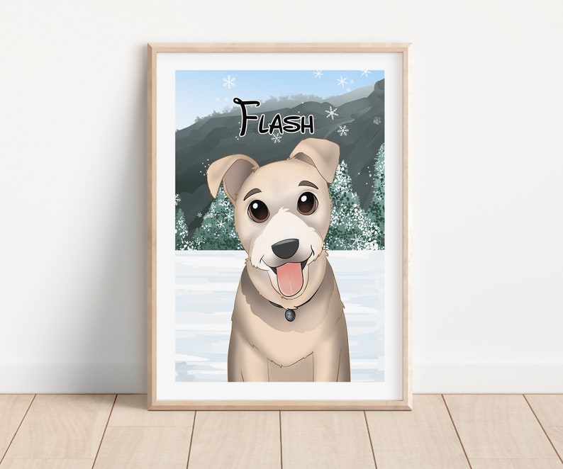 Cartoon Dog Portrait, Pet Cartoon, Cartoon Pet Portrait, Valentines Day, Cat Cartoon, Dog Cartoon, Pet Portrait, Cartoon Pet image 2