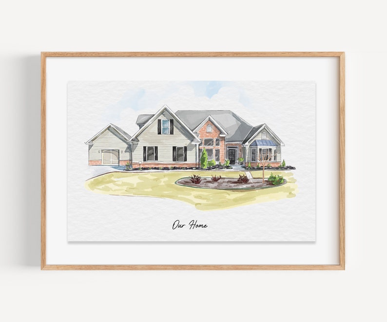 Custom Home Portrait, Home Painting, House Portrait, Watercolor House Painting, Custom Home Portrait, New Home Gift, Mother's Day image 7