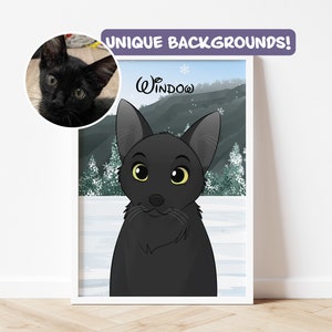 Ritratto di gatto dei cartoni animati personalizzato, ritratto di animale domestico personalizzato, illustrazione di animale domestico, personaggio personalizzato, cartone animato di animale domestico personalizzato, regalo di cartone animato di animale domestico, ritratto di cane