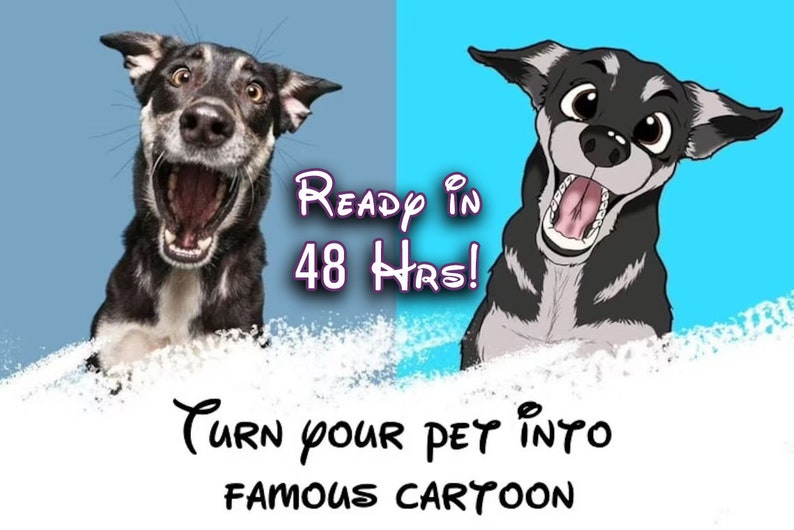 Cartoon Pet Portrait, Gifts For Pets, Dog Cartoon, Christmas Gift, Cat Cartoon, Cartoon Pet, Pet Portrait, Pet Drawing, Custom Pet Cartoon 