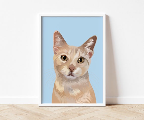 Custom Cat Portrait, Custom Cat Painting, Cat Portrait, Cat Painting, Cat Lover Gift, Cat Memorial, Pet Portrait Custom, Pet Loss Gift