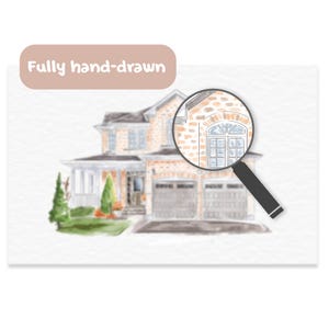 Aquarell Haus Gemälde, Haus Portrait, Muttertag, Haus Malerei, Umzug Geschenk, Haus Portrait, Haus Abschluss Geschenk, neues Zuhause Geschenk Bild 3