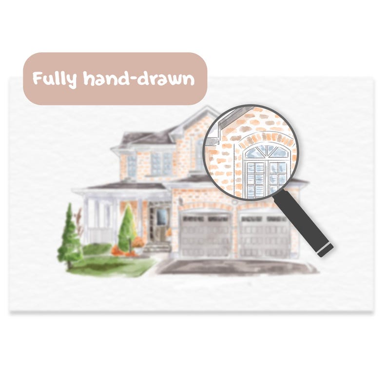 Aquarell Haus Gemälde, Haus Portrait, Muttertag, Haus Malerei, Umzug Geschenk, Haus Portrait, Haus Abschluss Geschenk, neues Zuhause Geschenk Bild 3