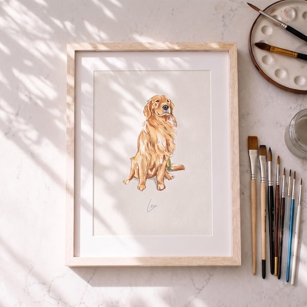 Watercolor Pet Portrait, Dog Portrait, Mother's Day Gift, Custom Tiny Painting, Pet Memorial Gift, Dog Painting, Personalised Dog Painting