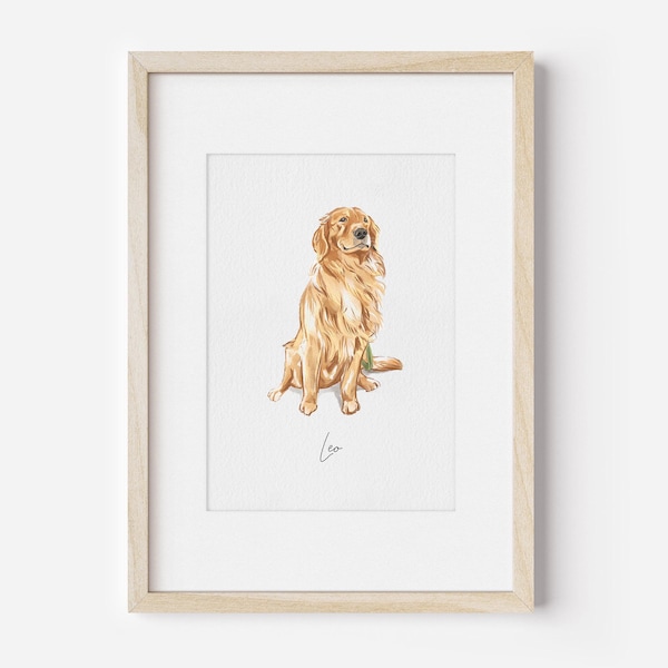 Aquarell Haustierporträt, Hundeporträt, Muttertagsgeschenk, kundenspezifisches kleines Gemälde, Haustier-Gedenkgeschenk, Hundemalerei, personalisierte Hundemalerei