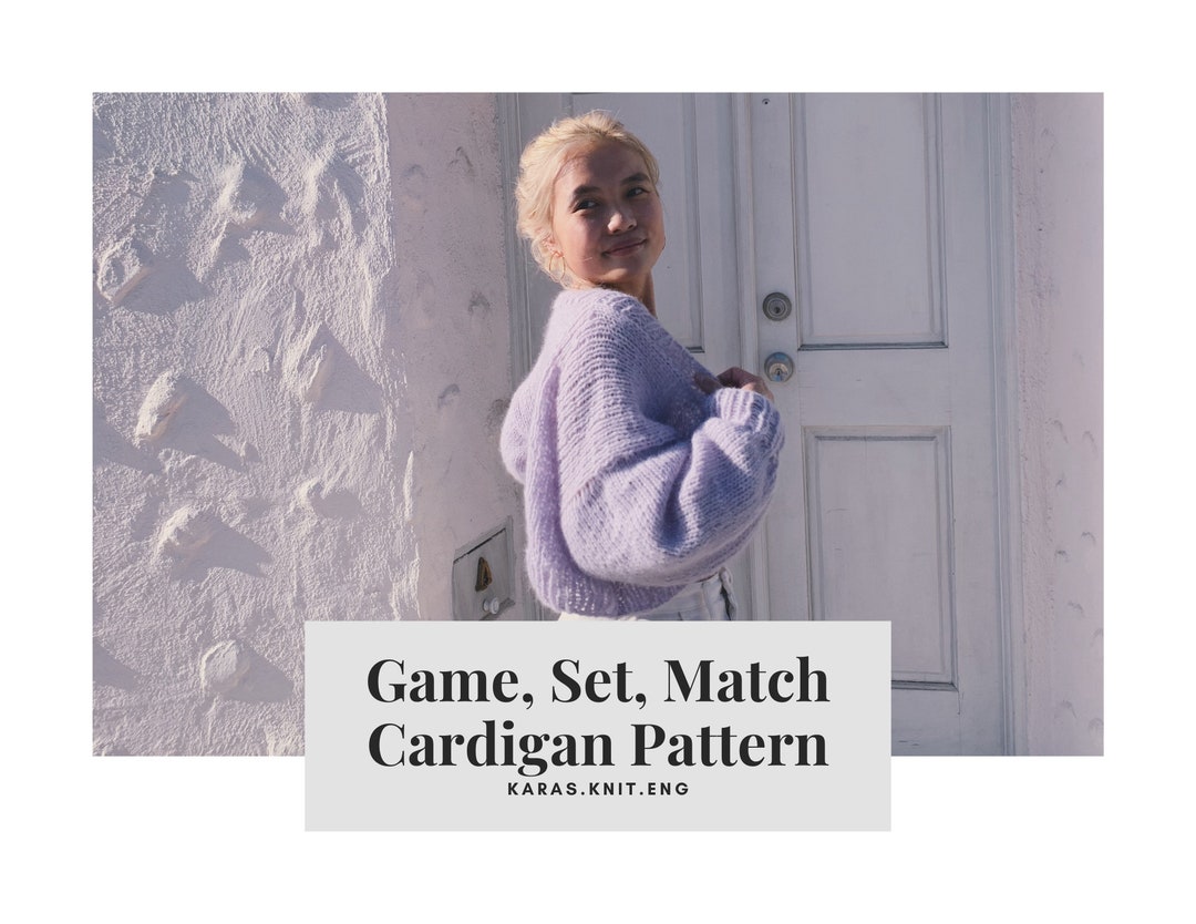 Game, Set, Match Pattern CARDIGAN ONLY - Etsy