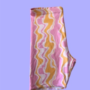Bikershort - hoge taille - met abstract patroon rave festivalfeest fietsshort