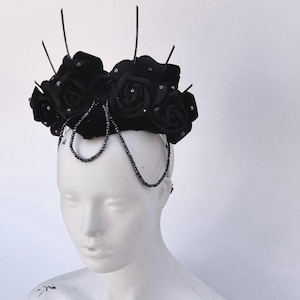 Black royal queen headpiece