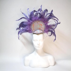 purple feathers headpiece