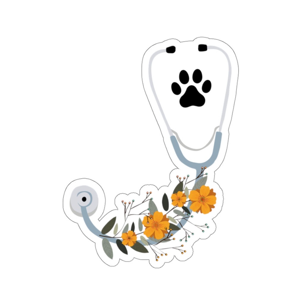 Vet Tech Sticker Veterinarian Sticker Floral Vet Sticker Etsy