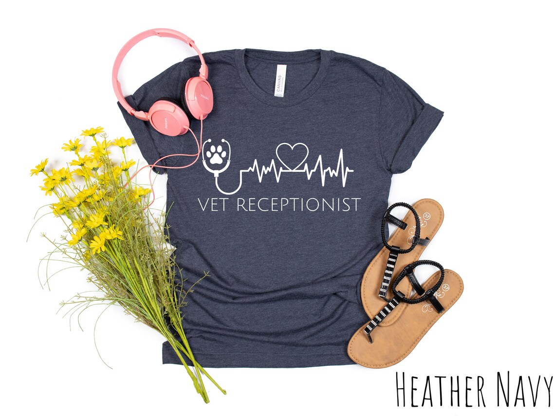Vet Receptionist Shirt Veterinary Receptionist Vet Etsy