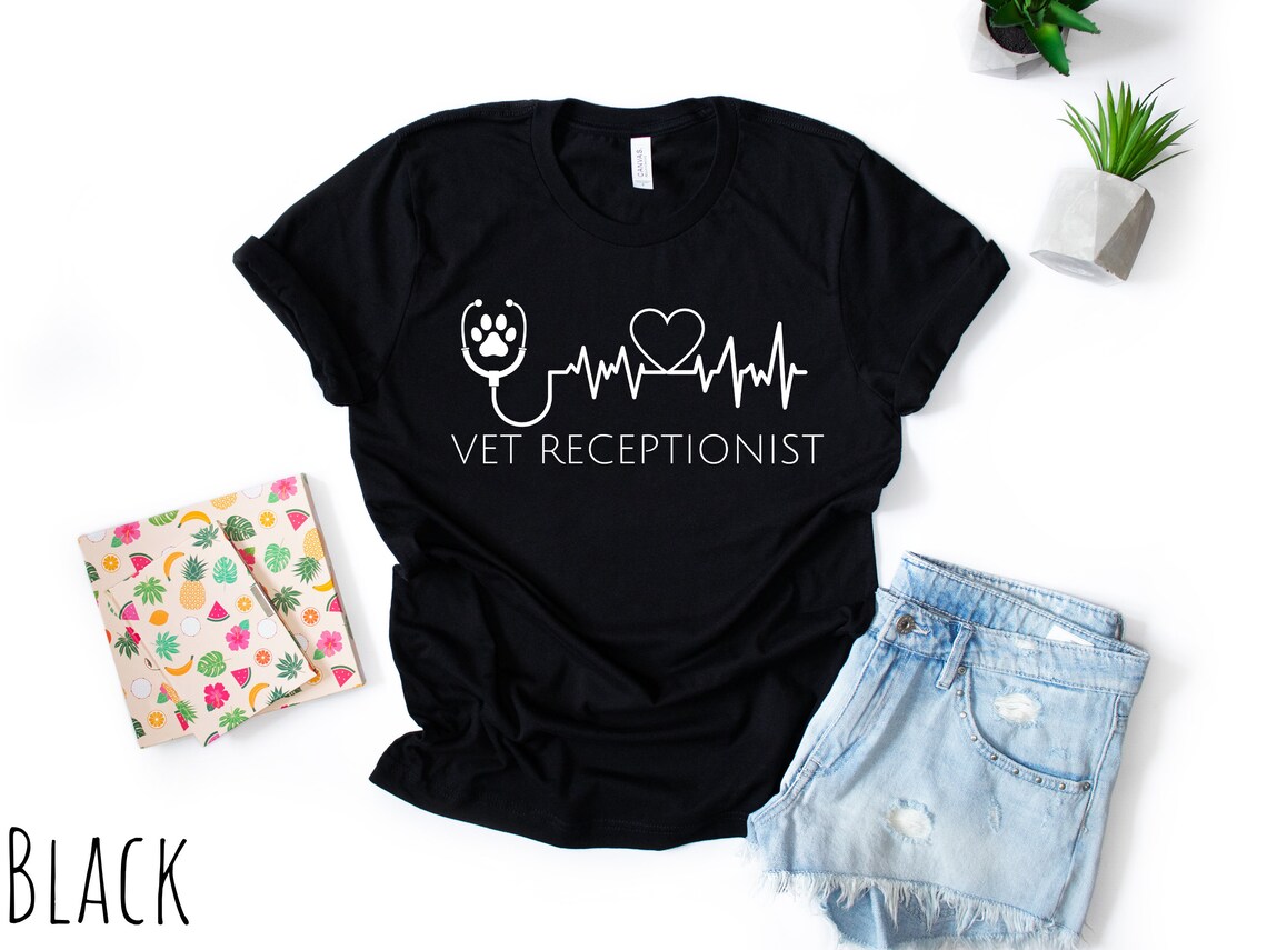 Vet Receptionist Shirt Veterinary Receptionist Vet Etsy