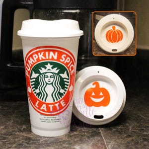 Pumpkin Spice Latte Wiederverwendbare Starbucks-Tasse 16 oz