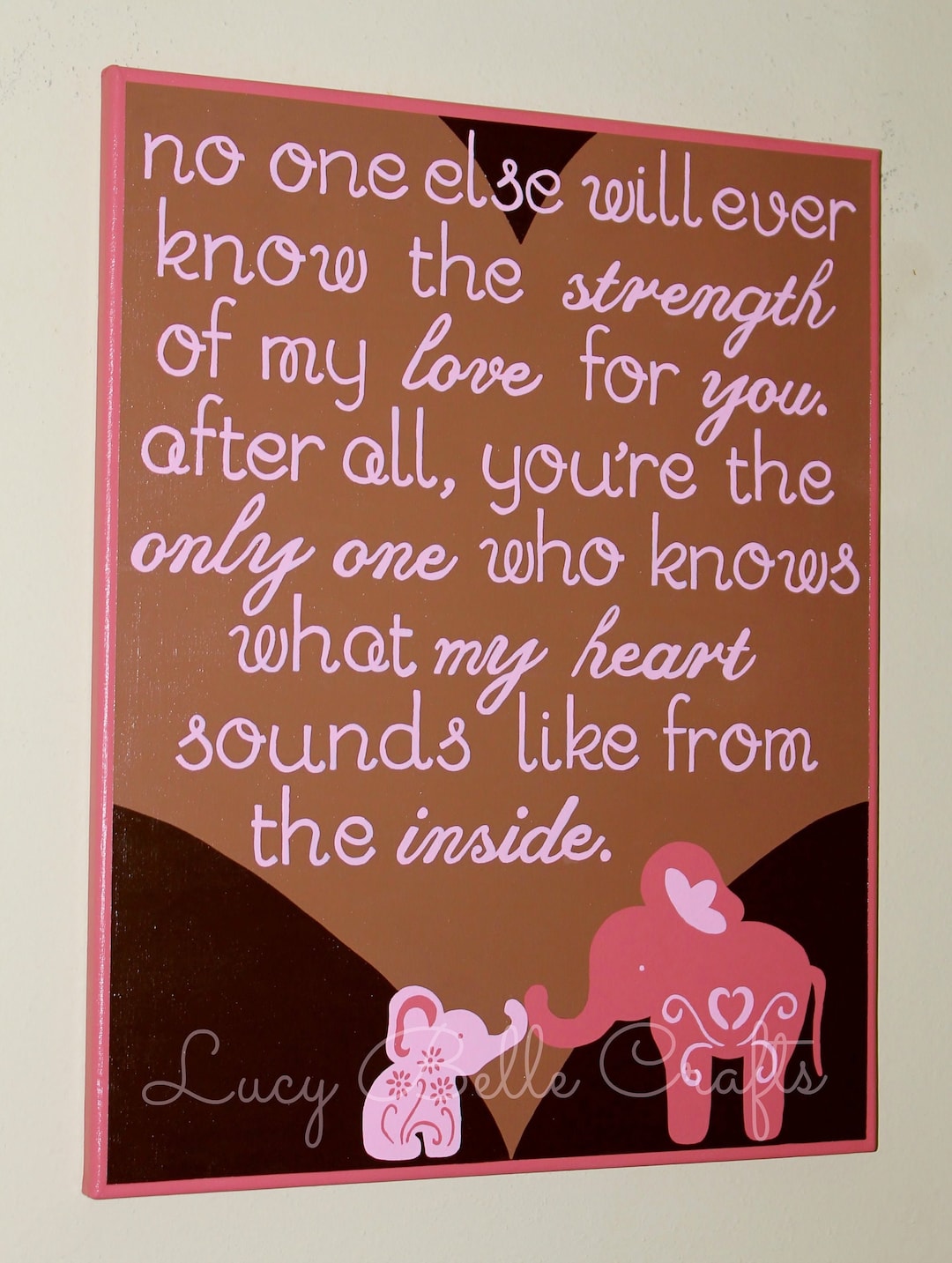 100% Hand Painted Mother & Daughter Elephant With Quote - Etsy