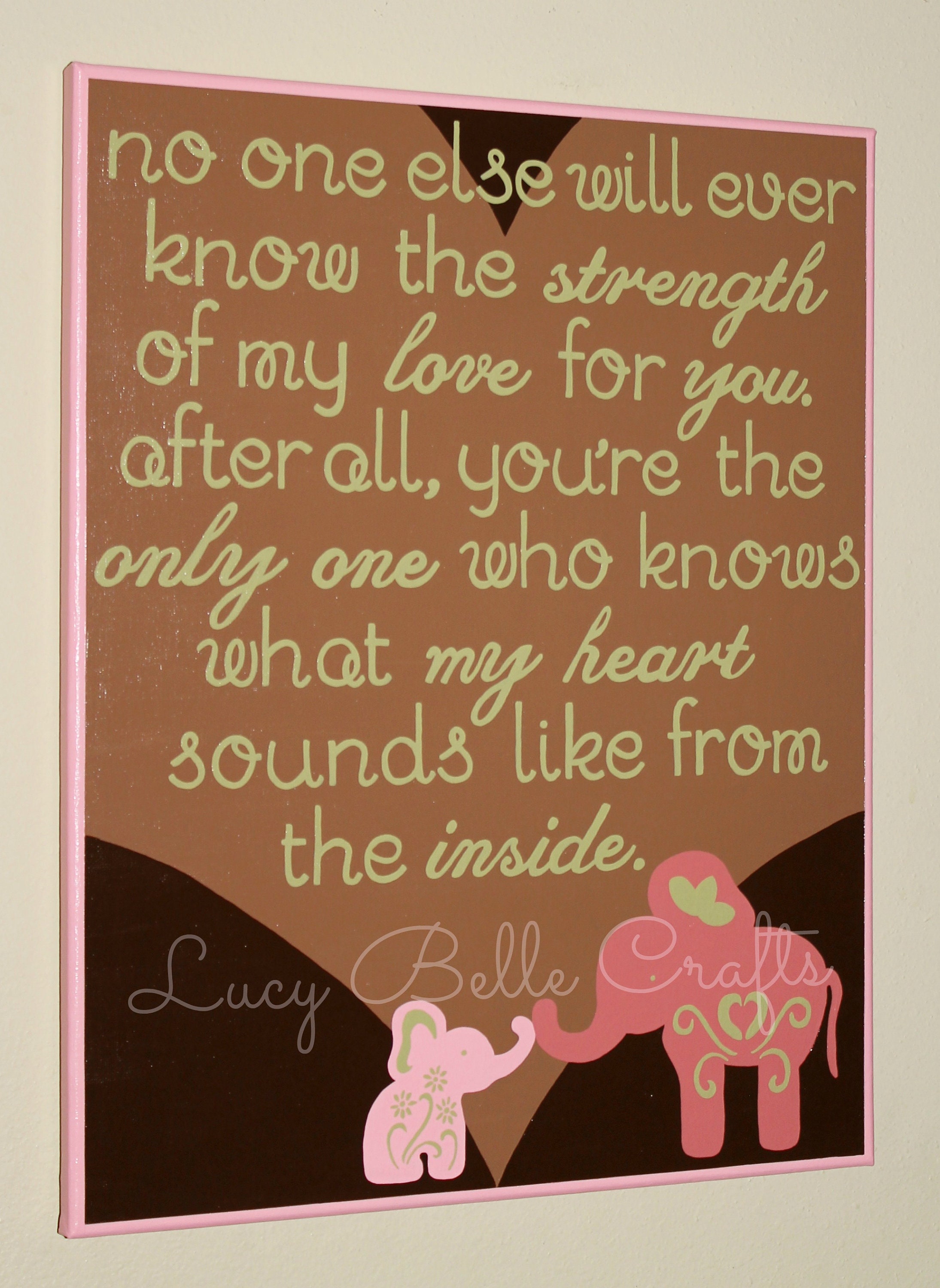 100% Hand Painted Mother & Daughter Elephant With Quote - Etsy