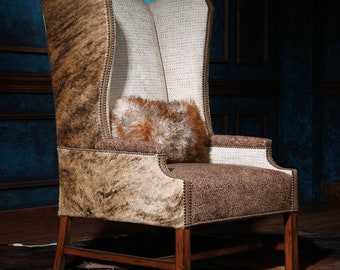Luxe Fusion Cowhide Accent Chair