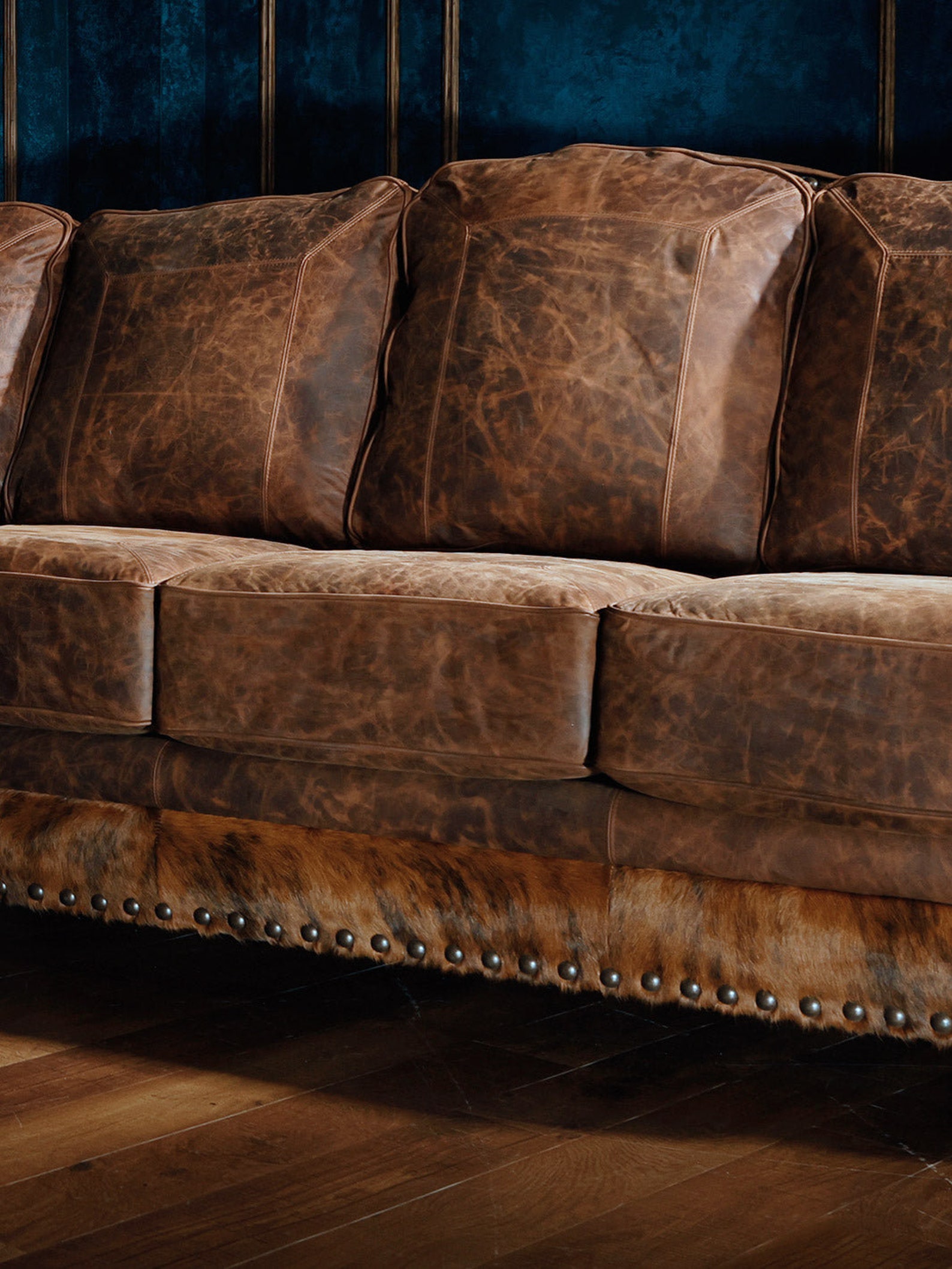 Big Texan Western Leather Sectional Sofa Etsy