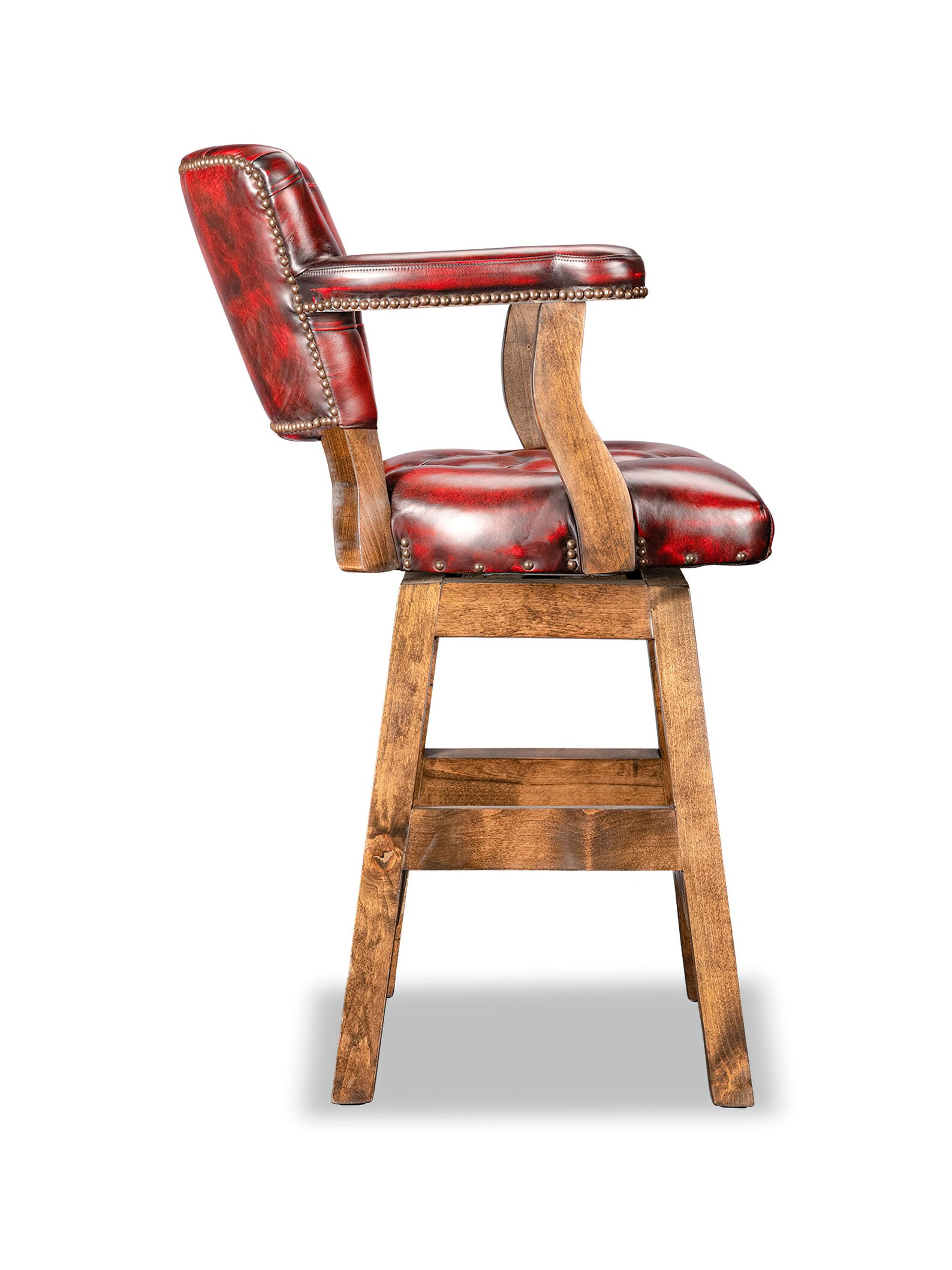 Hacienda Tufted Leather Swivel Bar Stool Etsy